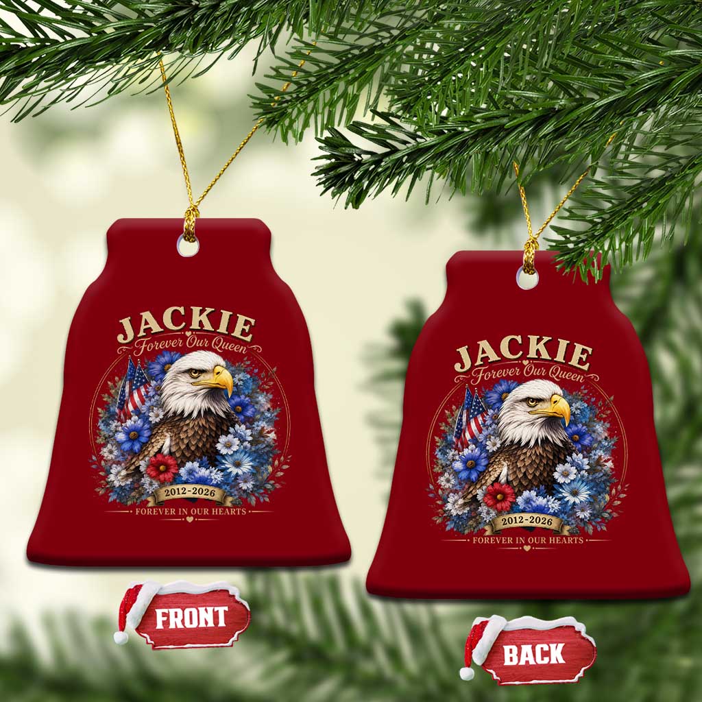 Jackie Bald Eagle Ceramic Ornament Forever Our Queen And In Our Hearts USA Floral TS11 Print Your Wear