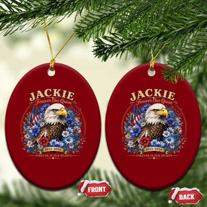 Jackie Bald Eagle Ceramic Ornament Forever Our Queen And In Our Hearts USA Floral TS11 Print Your Wear