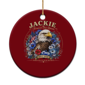 Jackie Bald Eagle Ceramic Ornament Forever Our Queen And In Our Hearts USA Floral TS11 1pc Red Print Your Wear