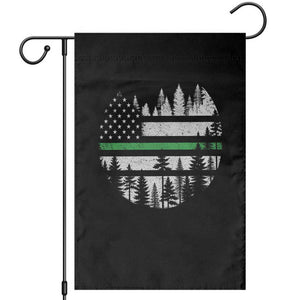Park Ranger Law Enforcement Forest Green Line American Flag Garden Flag TS11 Black Print Your Wear