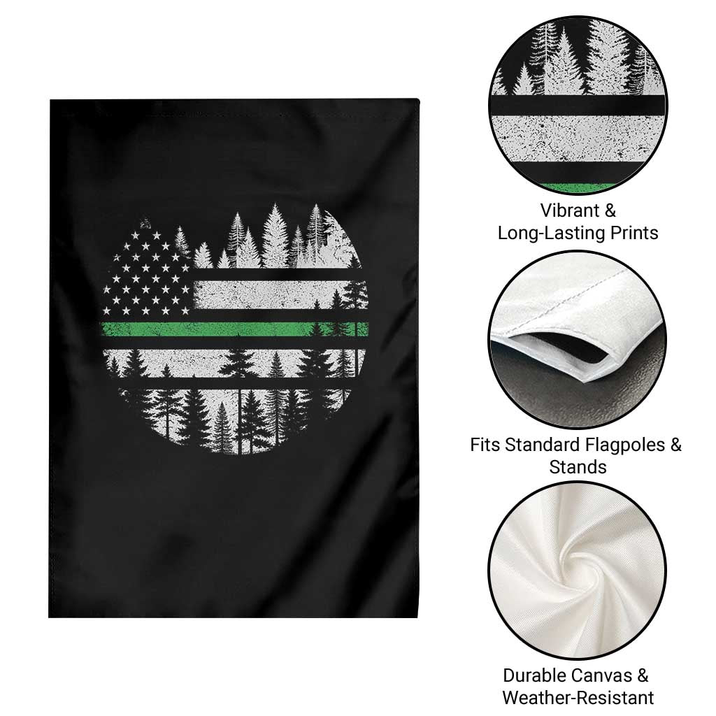 Park Ranger Law Enforcement Forest Green Line American Flag Garden Flag TS11 Print Your Wear