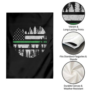 Park Ranger Law Enforcement Forest Green Line American Flag Garden Flag TS11 Print Your Wear