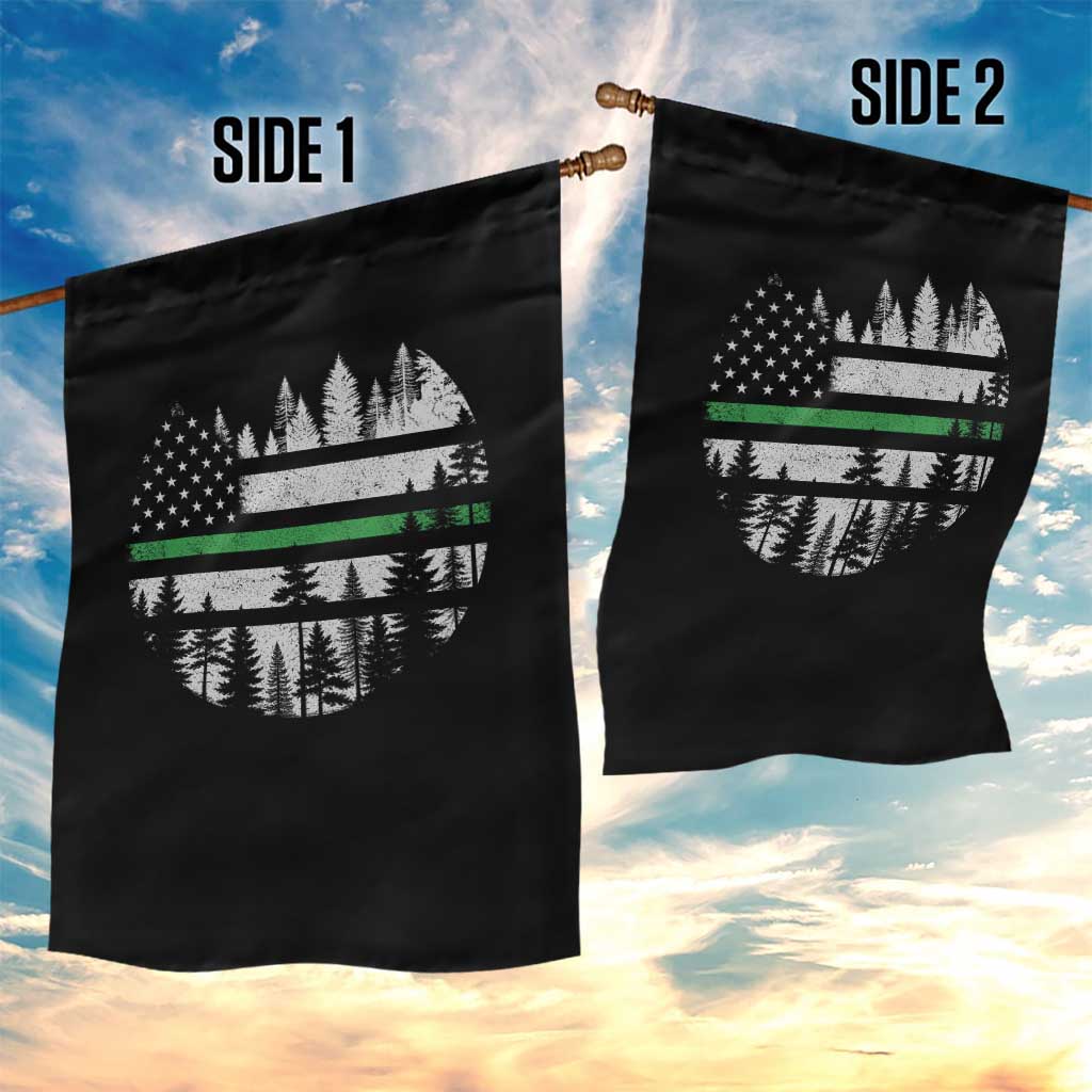 Park Ranger Law Enforcement Forest Green Line American Flag Garden Flag TS11 Print Your Wear