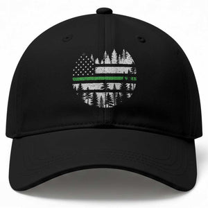 Park Ranger Law Enforcement Forest Green Line American Flag Baseball Cap TS11 Print Your Wear