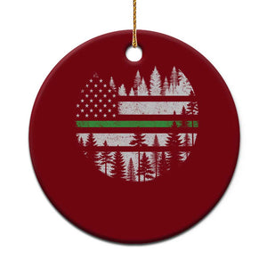 Park Ranger Law Enforcement Forest Green Line American Flag Ceramic Ornament TS11 1pc Red Print Your Wear