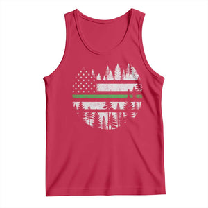 Park Ranger Law Enforcement Forest Green Line American Flag Tank Top TS11 Red Print Your Wear