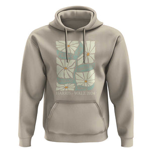 Harris Walz 2024 Hoodie Peace Love Equality Diversity Hope Hand Drawn Flower TS11 Sand Print Your Wear