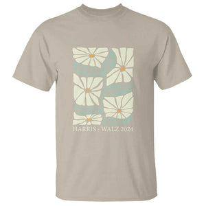 Harris Walz 2024 T Shirt Peace Love Equality Diversity Hope Hand Drawn Flower TS11 Sand Print Your Wear