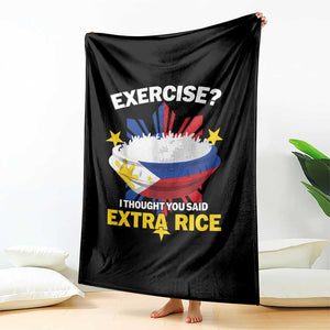 Funny Philippines Throw Blanket Exercise I Thought You Said Extra Rice TS11 Print Your Wear