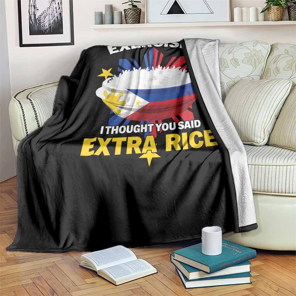 Funny Philippines Throw Blanket Exercise I Thought You Said Extra Rice TS11 Print Your Wear