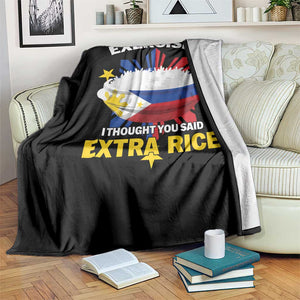 Funny Philippines Throw Blanket Exercise I Thought You Said Extra Rice TS11 Print Your Wear