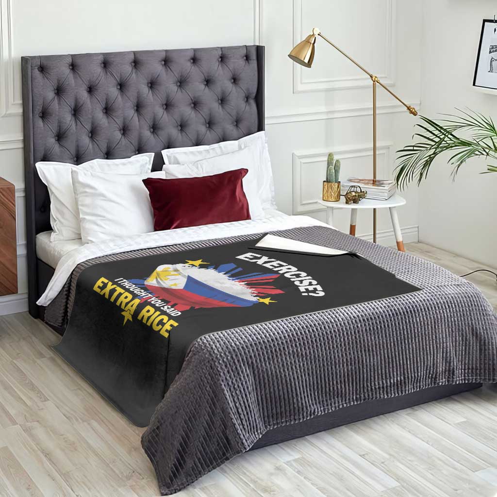 Funny Philippines Throw Blanket Exercise I Thought You Said Extra Rice TS11 Print Your Wear