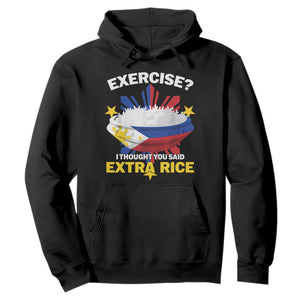 Funny Philippines Hoodie Exercise I Thought You Said Extra Rice TS11 Black Print Your Wear