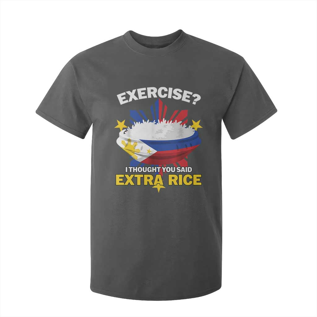 Funny Philippines T Shirt For Kid Exercise I Thought You Said Extra Rice TS11 Dark Heather Print Your Wear