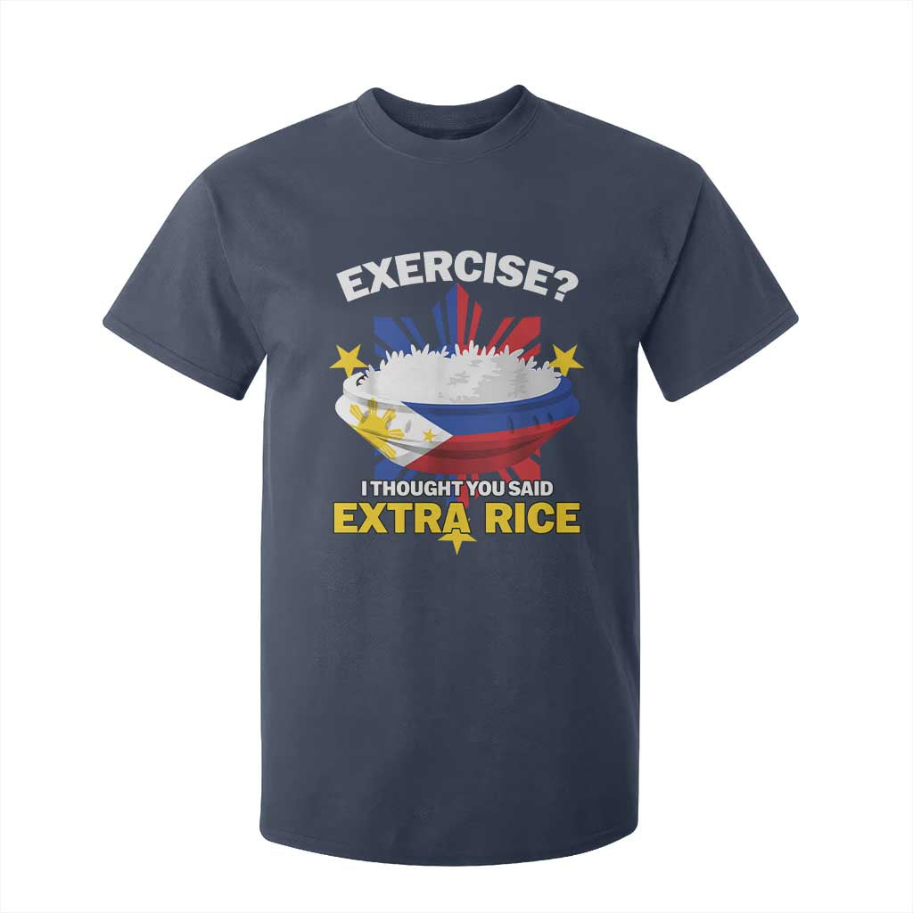 Funny Philippines T Shirt For Kid Exercise I Thought You Said Extra Rice TS11 Navy Print Your Wear