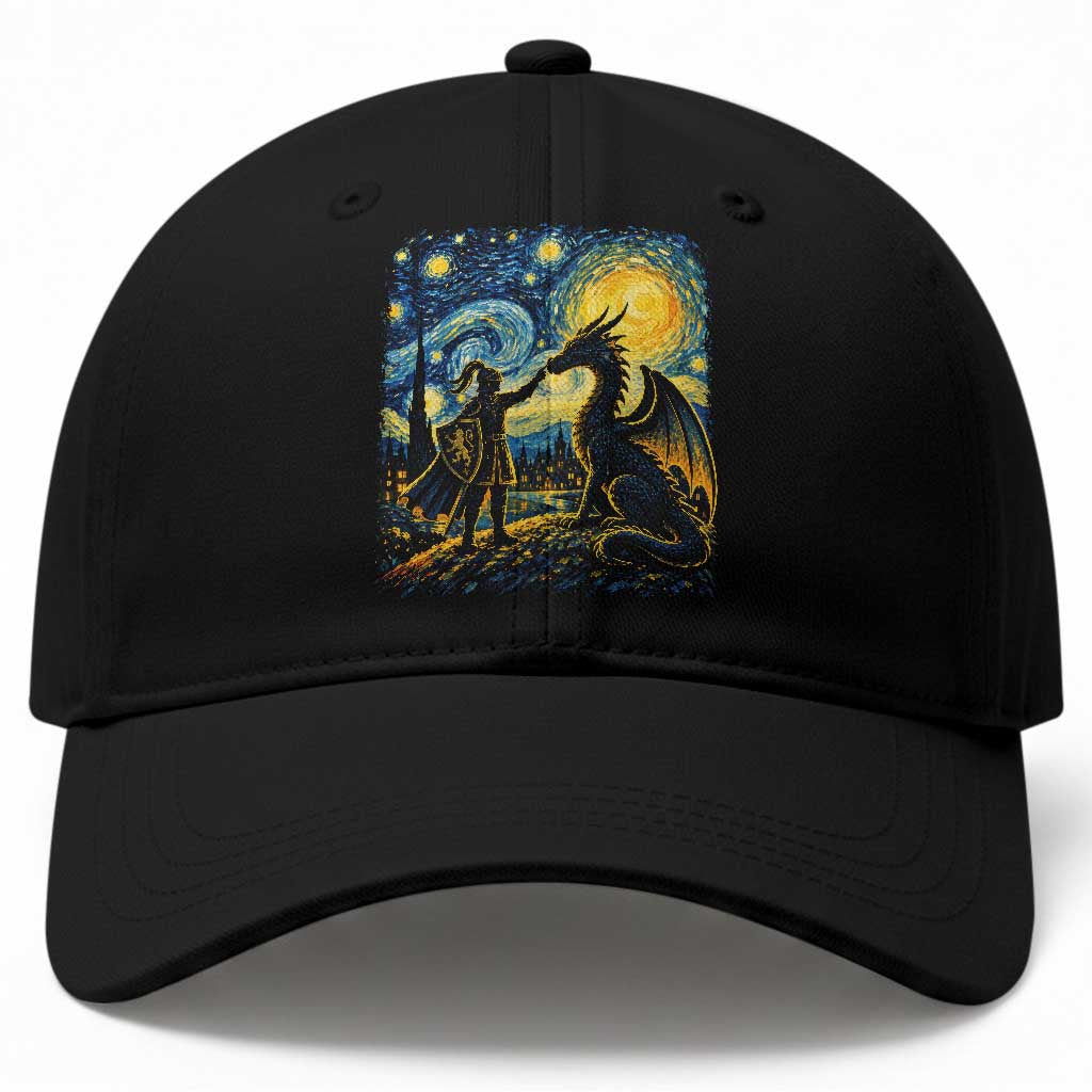 Medieval Knight Boop Dragon Nose Starry Night Baseball Cap Funny Ren Faire Fantasy Lover