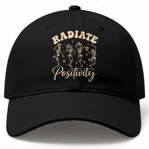 Funny Radiology Department X ray Tech Baseball Cap Radiate Positivity Dancing Skeletons