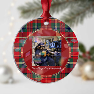 Funny Radiology Tech Raccoon Holographic Acrylic Ornament Literally Just A X ray Tech Nurses