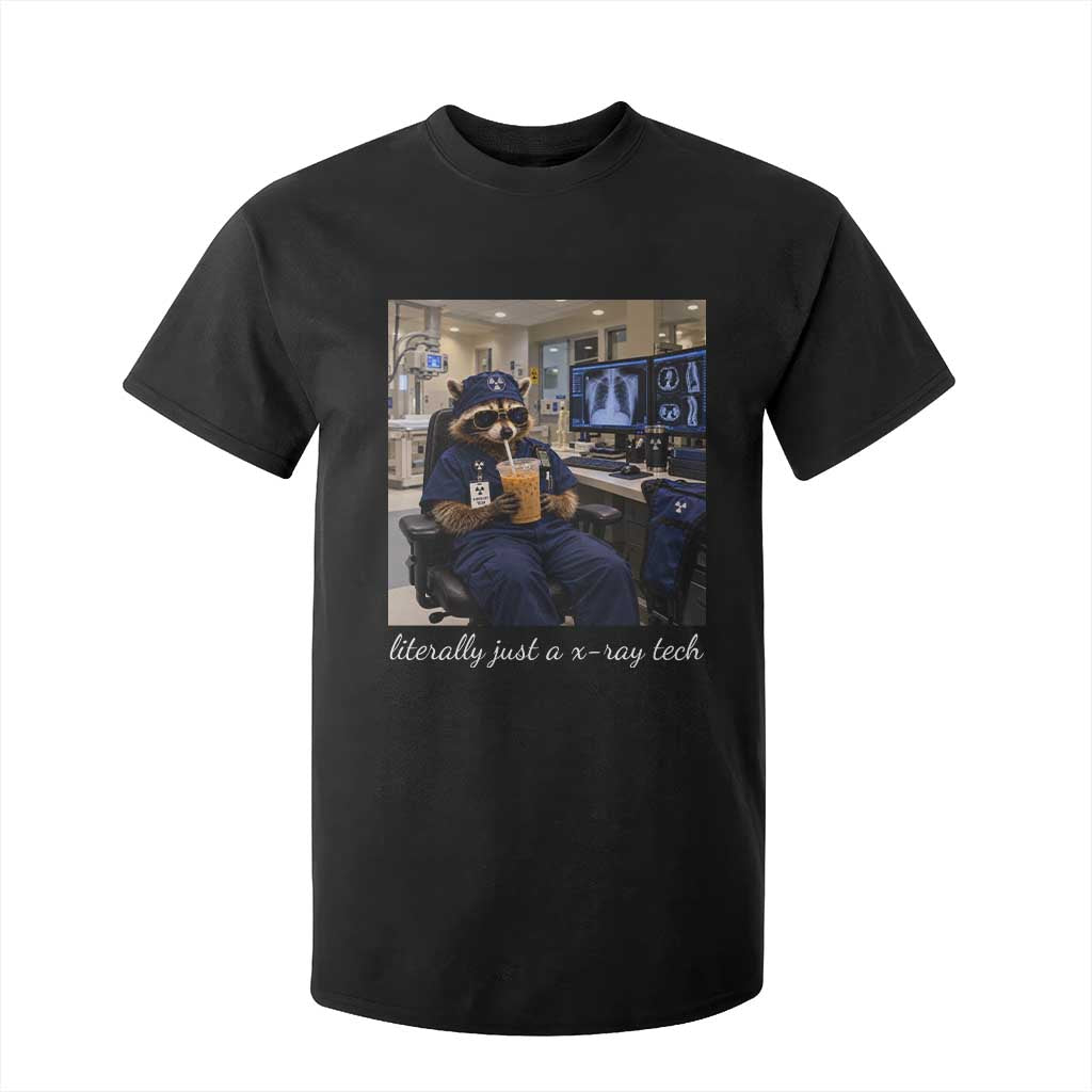 Funny Radiology Tech Raccoon T Shirt For Kid Literally Just A X ray Tech Nurses