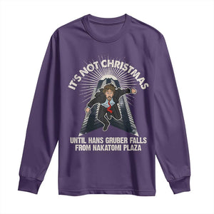 Funny Nakatomi Plaza Long Sleeve Shirt It's Not Christmas Until Hans Gruber Falls From Nakatomi Plaza TS11 Purple Print Your Wear