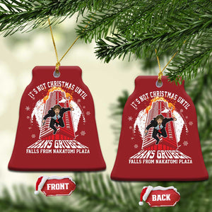 Funny Nakatomi Plaza Christmas Ornament It's Not Xmas Until Hans Gruber Falls From Nakatomi Plaza Explode TS11 Bell Flake Red Print Your Wear