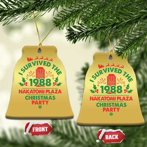 I Survived The 1988 Nakatomi Plaza Xmas Party Christmas Ornament Vintage Mistletoe TS11 Bell Flake Gold Print Your Wear