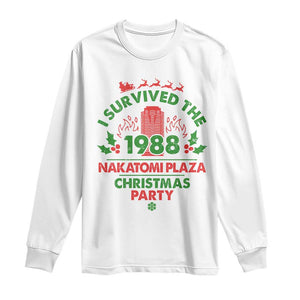 I Survived The 1988 Nakatomi Plaza Christmas Party Long Sleeve Shirt Vintage Mistletoe TS11 White Print Your Wear