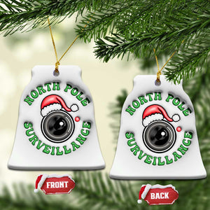 Funny Xmas 3D Inflated Effect Printed Christmas Ornament North Pole Surveillance Santa Camera TS11 Bell Flake Inflated White Print Your Wear