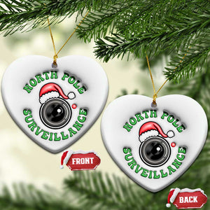 Funny Xmas 3D Inflated Effect Printed Christmas Ornament North Pole Surveillance Santa Camera TS11 Heart Inflated White Print Your Wear