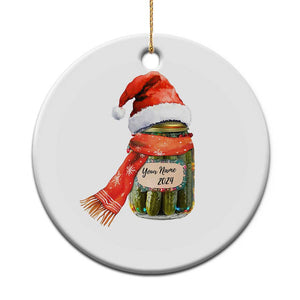 Personalized Xmas Pickle 2024 Christmas Ornament Custom Name Pickle Jar Santa Hat TS11 Print Your Wear