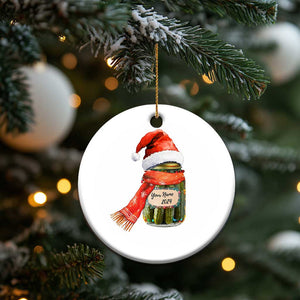 Personalized Xmas Pickle 2024 Christmas Ornament Custom Name Pickle Jar Santa Hat TS11 Print Your Wear