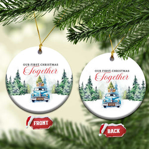 Our First Xmas Together 2024 Car Snow Christmas Ornament TS11 Circle Snow Print Your Wear