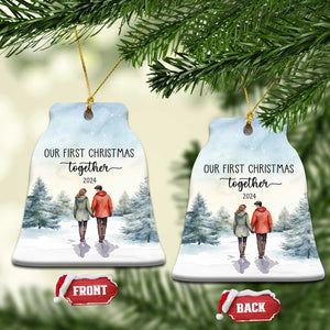 Our First Christmas Together 2024 Snow Christmas Ornament TS11 Bell Flake Snow Print Your Wear