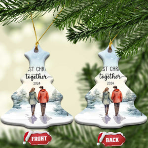 Our First Christmas Together 2024 Snow Christmas Ornament TS11 Christmas Tree Snow Print Your Wear