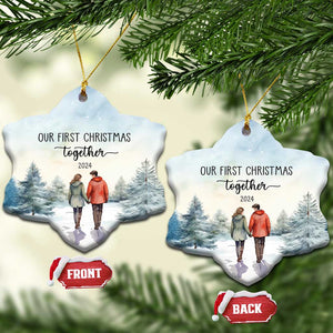 Our First Christmas Together 2024 Snow Christmas Ornament TS11 Snow Flake Snow Print Your Wear