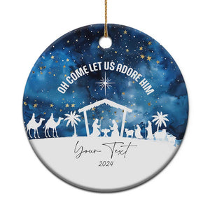 Personalized Christian Xmas 2024 Christmas Ornament Custom Text Oh Come Let Us Adore Him TS11 Print Your Wear