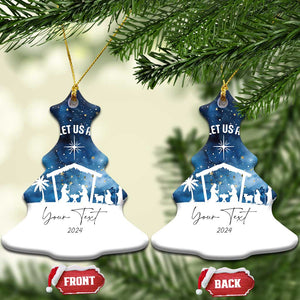 Personalized Christian Xmas 2024 Christmas Ornament Custom Text Oh Come Let Us Adore Him TS11 Christmas Tree Blue Print Your Wear