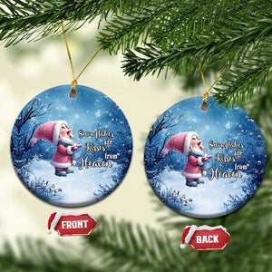 Xmas Snowflakes Are Kisses From Heaven Christmas Ornament Gnomes Winter Solstice TS11 Circle Snow Print Your Wear