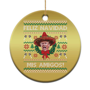 Funny Trump Mexico Xmas Christmas Ornament Feliz Navidad Mis Amigos Sombrero Xmas TS11 Print Your Wear