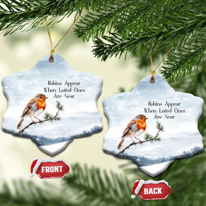 Memorial Xmas Christmas Ornament Robins Appear When Loved Ones Are Near Bird TS11 Snow Flake Snow Print Your Wear