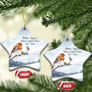 Memorial Xmas Christmas Ornament Robins Appear When Loved Ones Are Near Bird TS11 Star Snow Print Your Wear