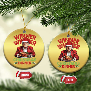 Funny Trump Xmas Christmas Ornament Winner Winner Christmas Dinner Santa Trump Turkey TS11 Circle Gold Print Your Wear