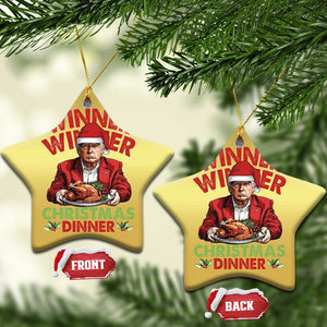 Funny Trump Xmas Christmas Ornament Winner Winner Christmas Dinner Santa Trump Turkey TS11 Star Gold Print Your Wear