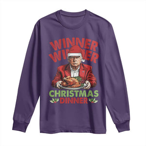 Funny Trump Christmas Long Sleeve Shirt Winner Winner Christmas Dinner Santa Trump Turkey TS11 Purple Print Your Wear