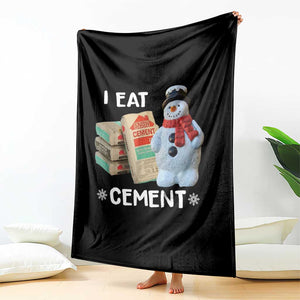 Funny Christmas I Eat Cement Throw Blanket Snowman Snow Cement Oddly Specific Dank Meme TS11 Print Your Wear