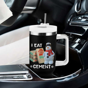 Funny Christmas I Eat Cement Tumbler With Handle Snowman Snow Cement Oddly Specific Dank Meme TS11 Print Your Wear