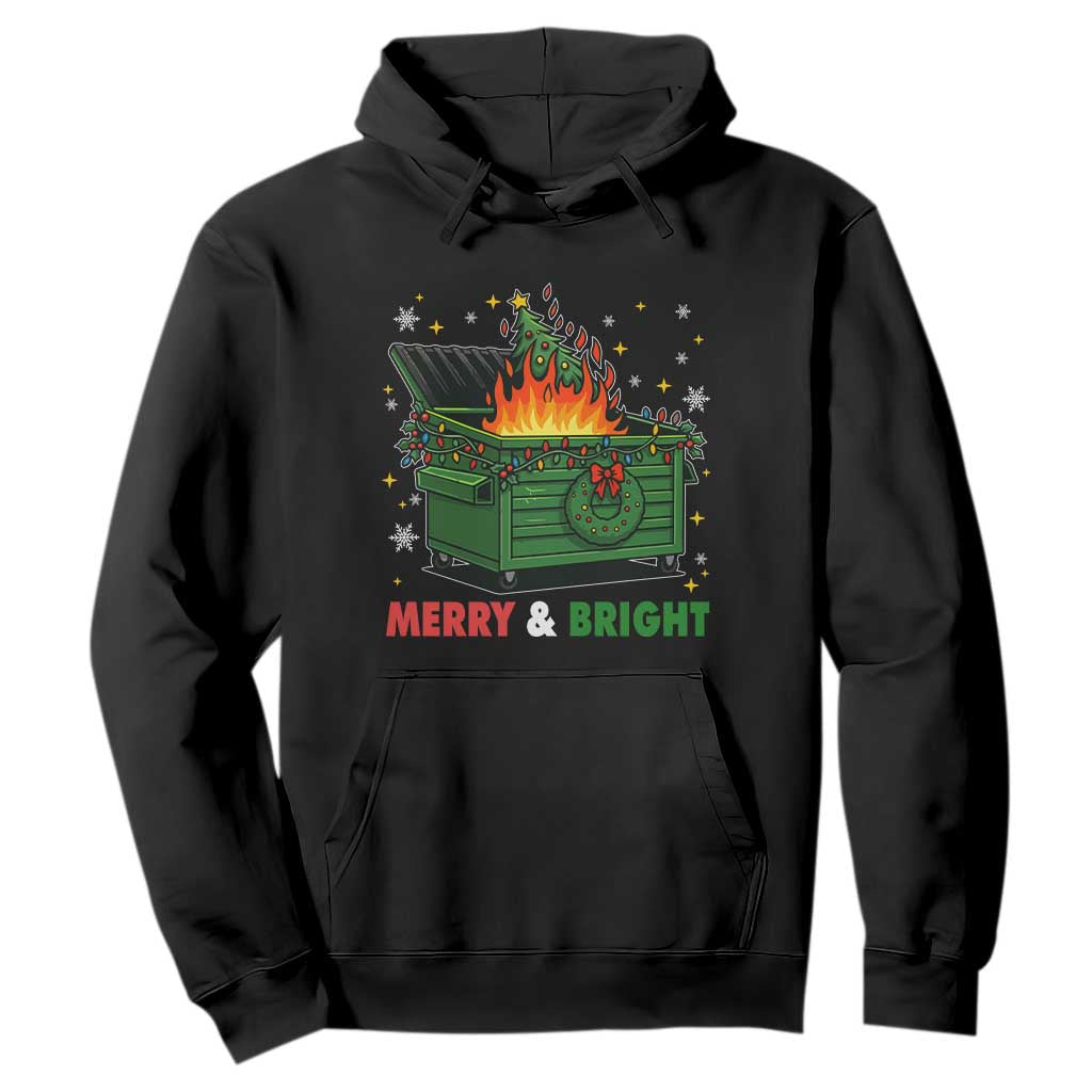 Funny Lil Dumpster Fire Christmas Hoodie Merry And Bright Xmas Tree TS11 Black Print Your Wear