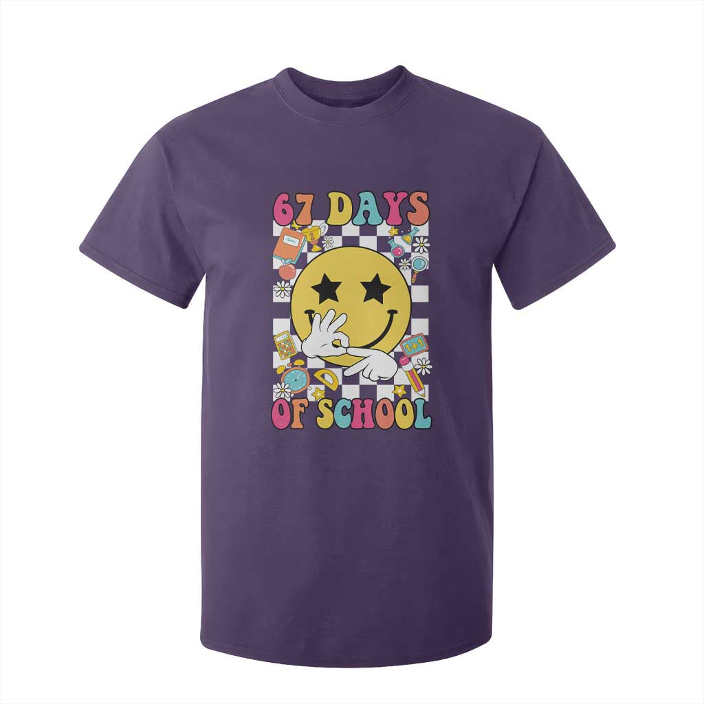 67 Days Of School T Shirt For Kid Six Seven Meme Student Teacher TS11 Purple Print Your Wear