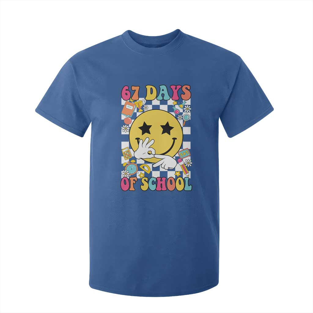 67 Days Of School T Shirt For Kid Six Seven Meme Student Teacher TS11 Royal Blue Print Your Wear