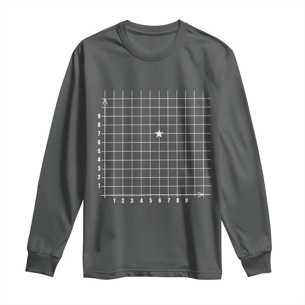 Funny 67 Math Coordinates Long Sleeve Shirt Teacher Student Six Seven Meme TS11 Dark Heather Print Your Wear